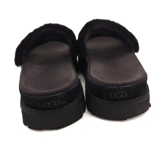 UGG LATON SHEEPSKIN FLUFF SLIDE  Shoes Women Size 7.5 Black 1111236 - Picture 6 of 10